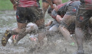 We'd tell you who's in this photo but it's too muddy. Roger Mazzarella photo.