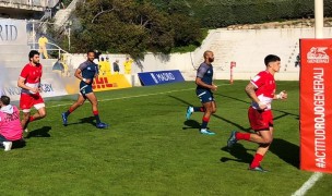 USA and Portugal run on. Photo Federacion Espaniola Rugby.