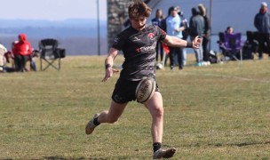 Matt Cleveland launches a kick for Berks.