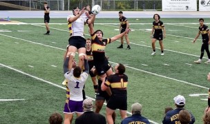 Matt Laudien wins a lineout for West Chester.