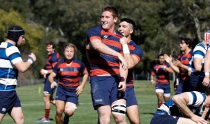 Miles McCormick after scoring for Saint Mary's. Photo: Saint Mary's Rugby.