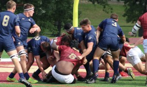 NCR team Walsh (in red) vs D1A team Navy (in blue) this fall. Alex Goff photo.
