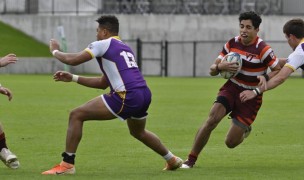 Flyhalf and backs coach Fernando Anduaga looks for support against West Chester. Photo Olly Laseinde.