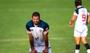 Nick Civetta takes a much-deserved breather during the USA's defeat of Canada in Glendale in 2019. David Barpal photo.