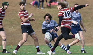 Norwich (red) vs Georgetown. @CoolRugbyPhotos.