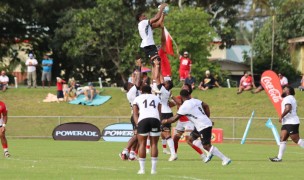 Fiji wins a lineout vs Tonga. Photo Tonga Rugby Union.