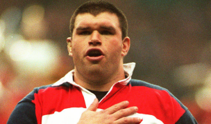 Ray Lehner sings the anthem before a test match for the USA.