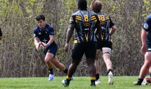 Royla Irish flyhalf Tommy Hannon prepares to kick clear. Photo Alice Hannon.