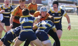 Sederik Saxon busts ahead for the Charlotte Tigers. Photo Charlotte Tigers Rugby.