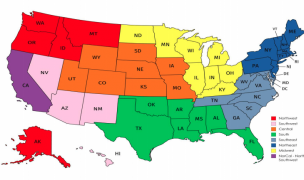 Map of Youth & HS Regions.