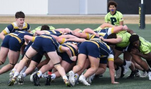 SIHS scrumhalf Mark French moves to the back of the scrum. Photo Preston Bucsanyi.
