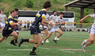 Gonzaga in white and St. Ignatius in yellow and blue. Alex Goff photo.