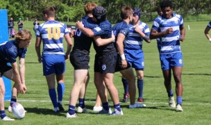 SOC Raptors players celebrate a key try. Alex Goff photo.