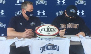 James Stelluti signs with Mount St. Mary's.