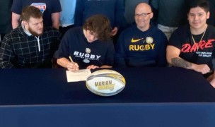 Ryan Strydesky signs on the dotted line with Marian.
