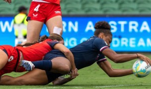 Ariana Ramsey leads the Perth SVNS in tries so far. Photo Alex Ho for World Rugby.