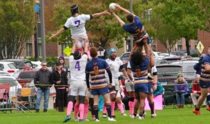 Syracuse wins a lineout vs Nazareth. Photo Syracuse Rugby.