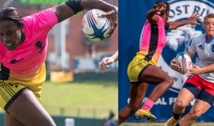 Co-leader in tries, Naya Tapper, left, and top points-scorer, Alev Kelter, right.