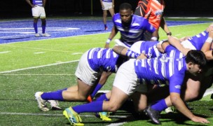Thomas More scrum from an earlier game. Alex Goff photo.