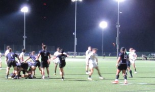 Thunder vs Royal Irish (in white) under the lights. Alex Goff photo.