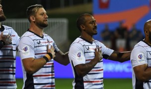 USA players sing the anthem. Martin Dokoupil-World Rugby via Getty Images.
