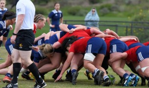 Scrum time for the USA U20 (Junior All American) program during an intra-program game in 2018. Brian Jackson photo.
