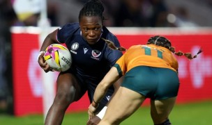 Cheta Emma gets some attention. Photo by George Wood - World Rugby via Getty Images.