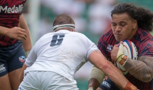 David Ainu'u with the USA against England this summer. Ian Muir photo.