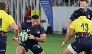 Dylan Fawsitt assesses his options. Photo Calder Cahill for USA Rugby.