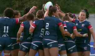 The USA women huddle up before playing Spain.