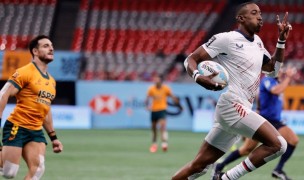 Perry Baker on his way to the game-winner against Australia. Mike Lee KLC fotos for World Rugby.