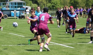 Xavier during HS Nationals, won two straight in Elkhart and two straight to win Rugby NY. Alex Goff photo.