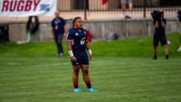 Payton Telea Ilalio with the Collegiate All Americans July 27, 2019. Photo: David Barpal