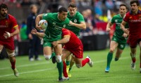 Ireland in action at the 2020 Vancouver 7s. David Barpal.