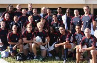 Chris Wyles and the 2007 USA 7s team. Wyles is in the front row, second from the left.