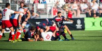 Nate Augspurger playing scrumhalf vs Russia in 2016. David Barpal photo.