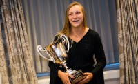 McKenzie Hawkins is all smiles during her awards dinner in 2018. Photo Washington Athletic Club.
