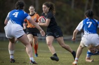 Catherine Patti was flyhalf for Bowdoin. Mark Washburn photo.