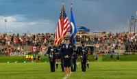 Lt. Col Kat Strus presented both national anthems brilliantly. David Barpal photo.