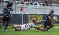 Cal vs BYU (blue and black) from Saturday. Photos David Barpal