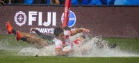 Japan hits the water slide. David Barpal photo.