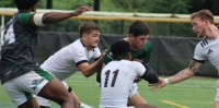 Babson in green, AIC in white. Alex Goff photo.