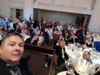 Emily Henrich lends her smile to Alex Goff's selfie at the 2019 WAC Awards in Seattle.