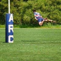 Williams lies in for the try for ARC. Chase Swithenbank.