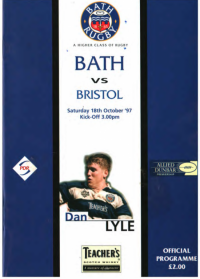 Cover of a Bath Rugby Club program in 1997.