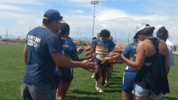 Belmont Shore girls tunnel off the boys team at the NAI 7s in Salt Lake City.