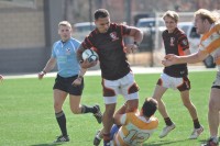 Tennessee in orange and white. Bowling Green in brown. Roger Mazzarella phoro.