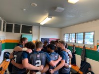 The HSAAs huddle up before playing the NZ Maori in a training game.