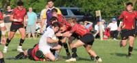 Brother Martin in red. Photo Brother Martin Rugby.