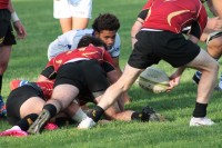 Brother Martin in red. Photo Brother Martin Rugby.